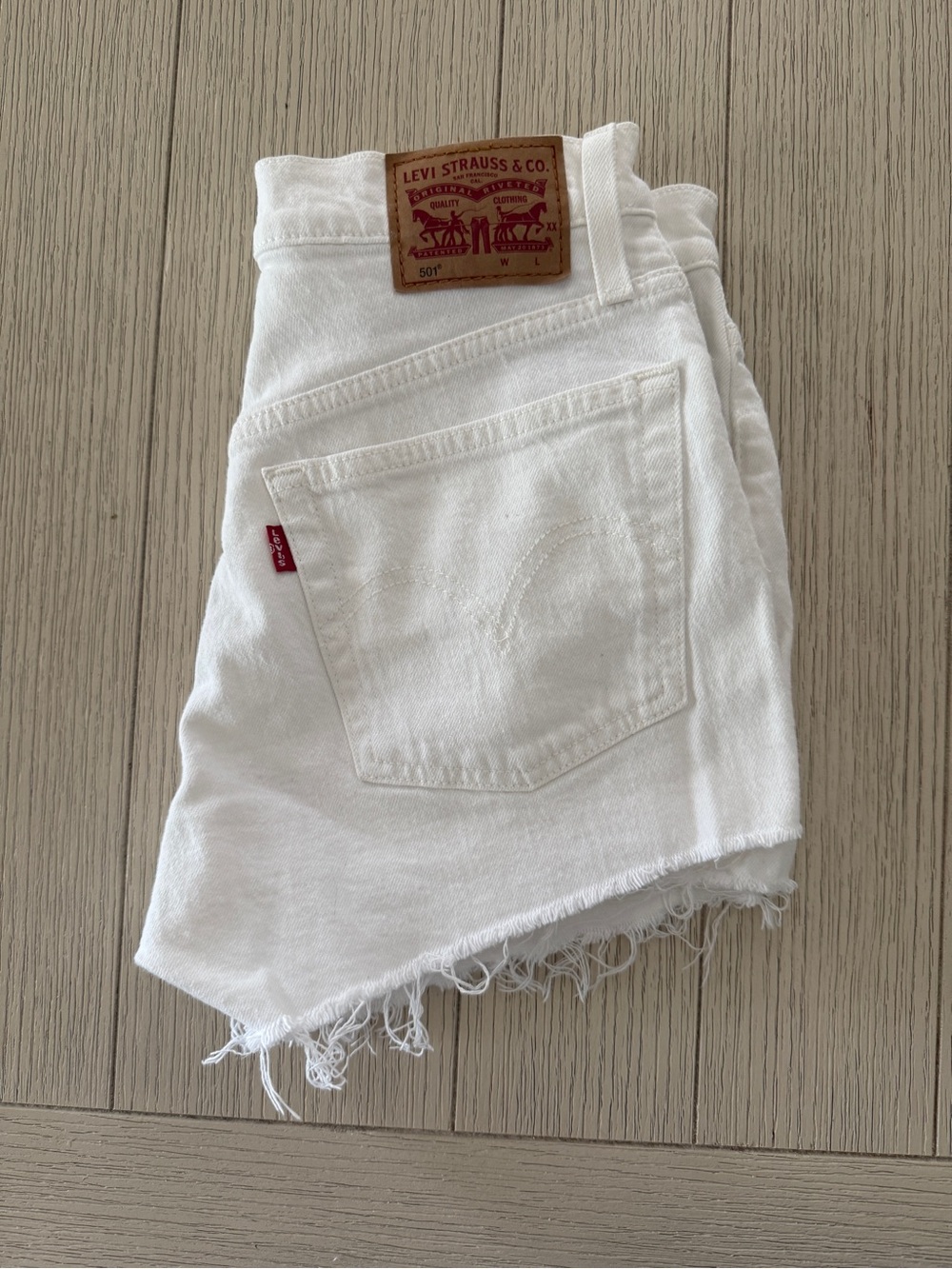 Levi's 501 White Frayed Denim Cutoffs
